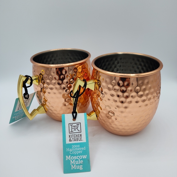 Kitchen & Table Other - 👇⬇️ Kitchen & Table Hammered Copper Moscow Mule Mugs 20oz Set of 2